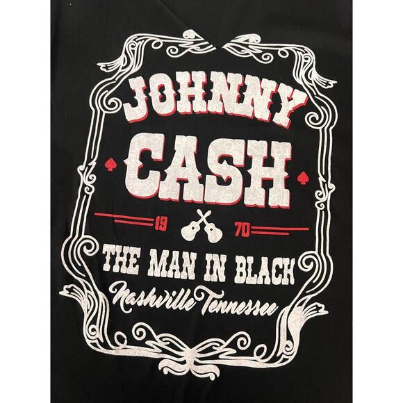 Johnny Cash The Man In Black Nashville V Cut Out Short Sleeve Tee Size Small - Picture 5 of 6